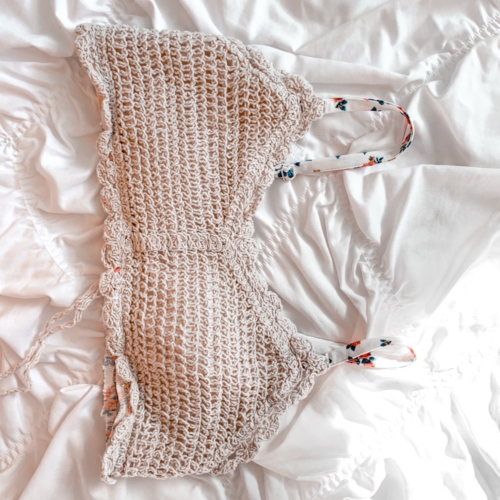 mesh crochet crop top